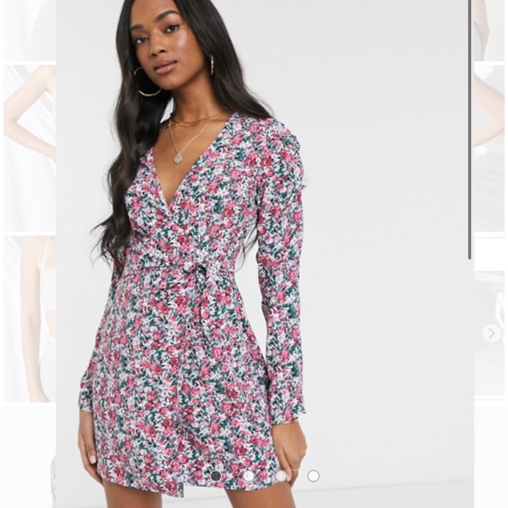 SOLD FASHION UNION Floral Wrap Dress